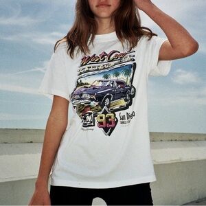 brandy melville West Coast Graphic T-Shirt - White